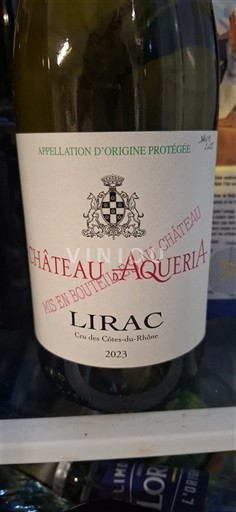 Vine Blanc demi-sec Château Aquéria 2023 Frankrig Rhône-dalen Lirac AOC