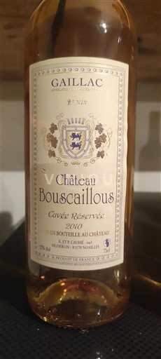 Tây Nam Gaillac Château Bouscaillous Réservée 2010