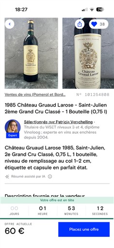 Bordeaux Saint-Julien Grand Cru Château Gruaud Larose 1985