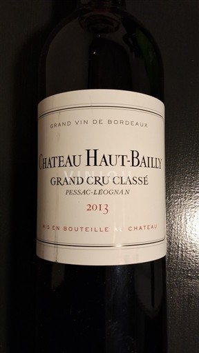 Bordeaux Pessac-Léognan Grand Cru Classé Château Haut-Bailly 2013