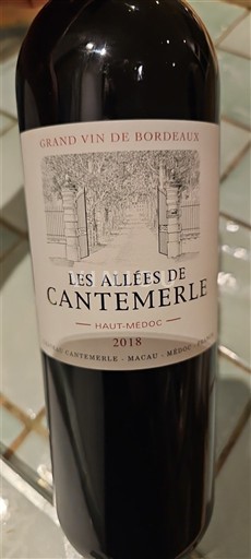 Bordeaux Haut-Médoc Cantemerle Les Allées de Cantemerle 2018