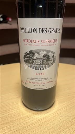 Rượu vang Rouge sec Pavillon des Graves 2022 Pháp Bordeaux Bordeaux Supérieur AOC
