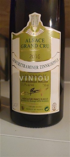 Alsazia Non specificato Grand Cru Les Sinneles Gewurztraminer Zinnkoepflé 2016