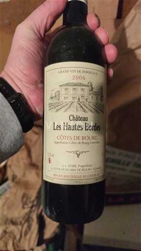 Vine Rouge sec Château Les Hautes Bordes 2006 Frankrig Bordeaux Côtes-de-bourg AOC