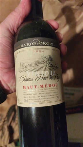 Viinit Rouge sec Château Haut du Puy 2004 Ranska Bordeaux Haut-Médoc AOC