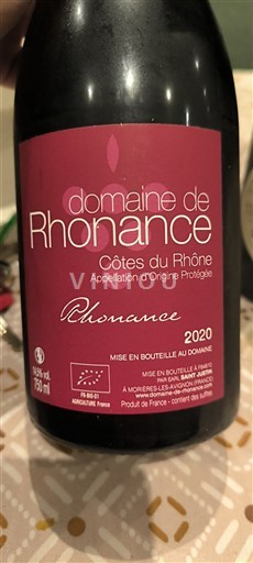 Rona dolina Côtes-du-Rhône Domaine Rhonance Rhonance 2020