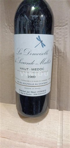 Bordeaux Haut-Médoc Socindo-Mallet La Demoiselle 1989