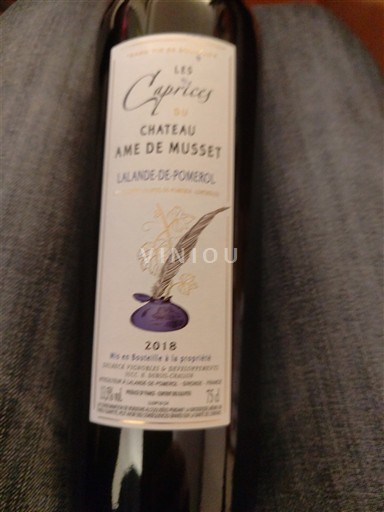 Bordeaux Lalande-de-pomerol Château Ame de Musset Les Caprices du 2018