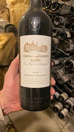 Viinit Rouge sec Baron Château S Laurets 2016 Ranska Bordeaux Puisseguin-Saint-Émilion AOC