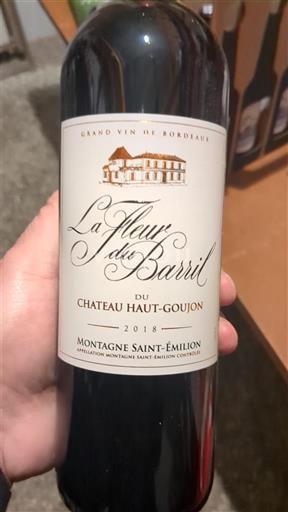 Burdeos Montagne-Saint-Émilion Château Haut-Goujon La Fleur Jado Barril 2018