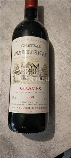 Bordeaux Graves Château Martignac 1998