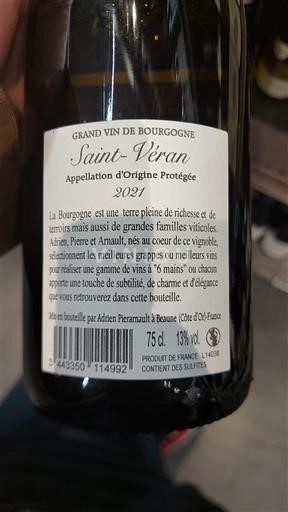 Burgund Saint-Véran Adrien Pierroz & Arnaut 2021