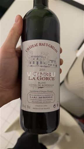 Bordeaux Blaye-côtes-de-bordeaux Château Haut-Grelot La Gorce 2018