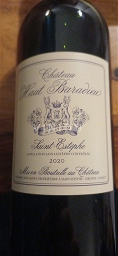 Bordeaux Saint-Estèphe Château Haut Baradieu 2020