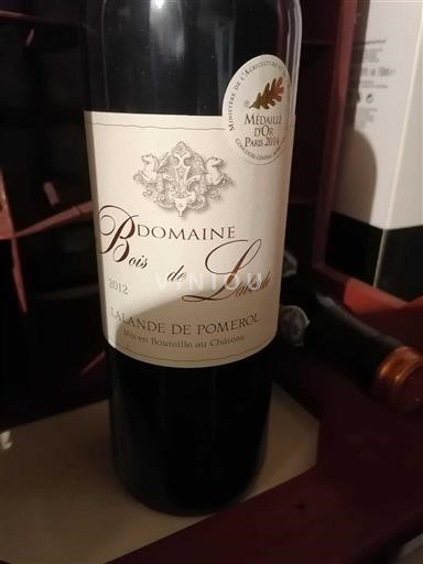 Vinhos Rouge sec Domaine Bois de Laborde 2012 França Bordéus Lalande-de-Pomerol AOC