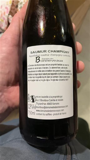 Dolina Loare Saumur-champigny Domaine Bonneveaux Vieille vigne 2023