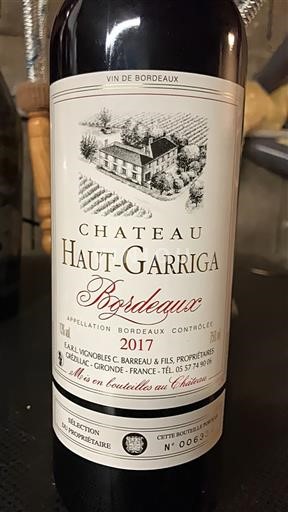 Bordeaux Château Haut-Garriga 2017