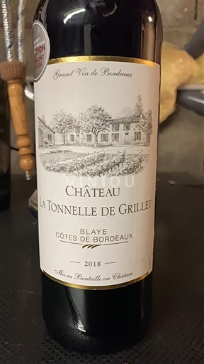 Bordeaux Blaye-côtes-de-bordeaux Château La Tonnelle de Grillet 2018