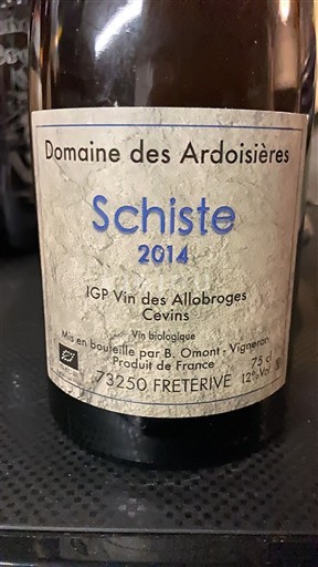 Alperna och Rhône-länderna Allobroges viner Domaine S Ardoisières Schiste 2014