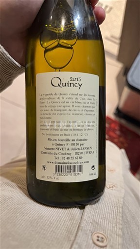 Vallée de la Loire Quincy Domaine Courdeau 2015