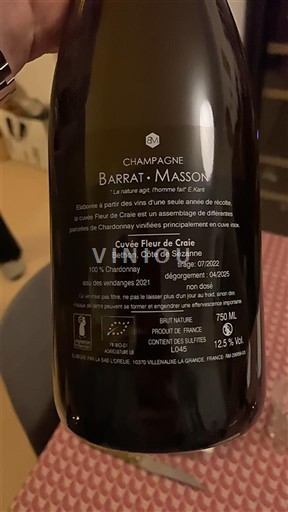 Champanhe Barrat-Masson Fleur de Craie 2021