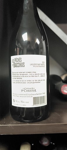 Languedoc Coteaux du Languedoc Coteaux de Saint Christol Les Péchés de Bacchus 2020