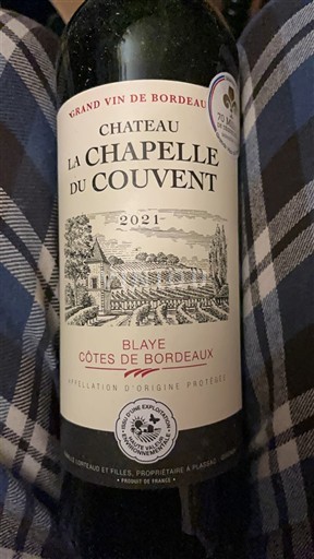 Bordeaux Blaye-côtes-de-bordeaux Château La Chapelle du Couvent 2021