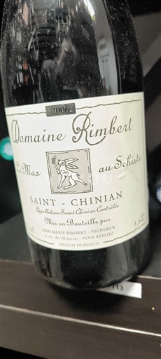 Languedoc Saint-Chinian Domaine Rimbert Le Mas au Schiste 2006