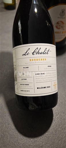 Vina Rouge sec Le Chalet 2022 Francija Bordeaux AOC