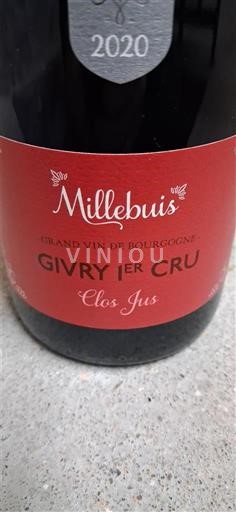 Bourgogne Givry Premier Cru Millebuis Clos Jus 2020