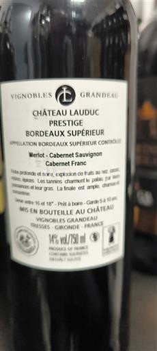 Wijnen Rouge sec Prestige Château Lauduc 2020 Frankrijk Bordeaux Bordeaux Supérieur AOC