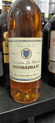 Lounais-Ranska Monbazillac Château La Gironie Sélection de grains nobles 1998