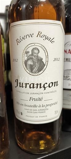 Sudoeste Jurançon Cave de Gan Jurançon Réserve Royale Fruité 2012