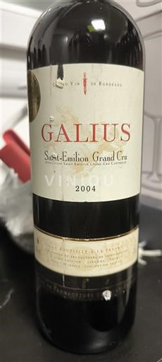 Bordeaux Saint-Émilion Grand Cru Union des producteurs de Saint-Émilion Galius 2004