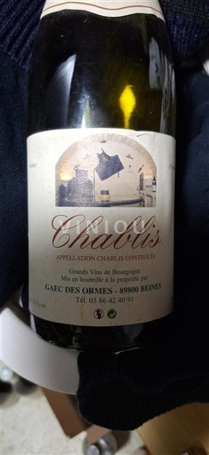 Burgundi Chablis GAEC des Ormes 2013