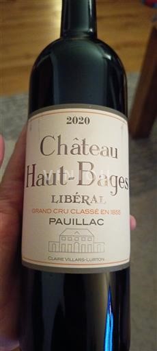 Bordeaux Pauillac Château Haut-Bages Libéral 2020