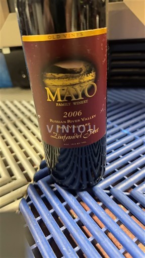 Vùng trồng nho được cấp phép California Russian River Valley Mayo Family Winery Ricci Vineyard Zinfandel Port Old Vines 2006