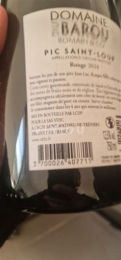 Langvedok Pic-saint-loup Domaine Barou 2021