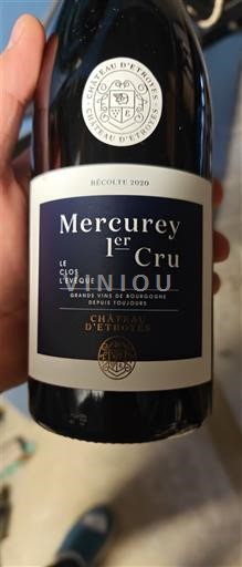 Burgundija Mercurey Premier Cru Château Etroyes Le Clos l'Evêque 2020