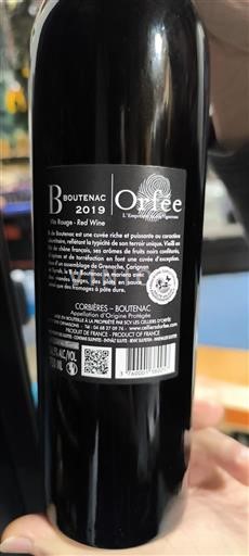 Langvedok Corbières-boutenac Orfée 2019