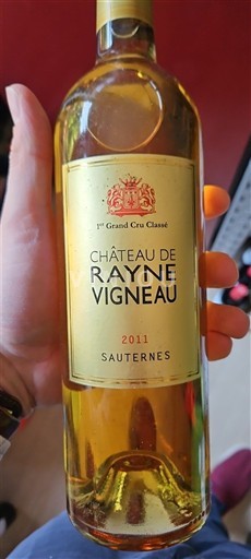 Bordeaux Sauternes Premier Cru Château Rayne Vigneau 2011