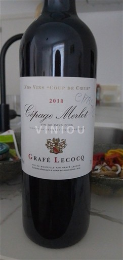 Languedoc in Roussillon Pays d'Oc Grafé Lecocq Cépage Merlot 2018