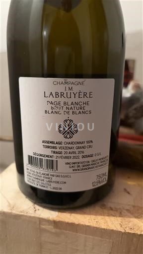 Champagne Sâm-panh J.M. Labruyère Page Blanche Brut Nature Blanc de Blancs 2016