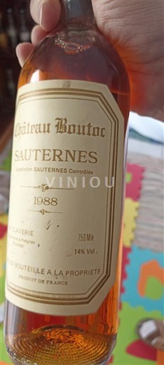 Bordeaux Sauternes Château Boutoc 1988
