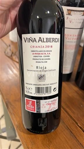 La Rioja Rioja La Rioja Alta Viña Alberdi Crianza 2018