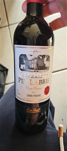Bordeaux Canon-Fronsac Château Pey Labrie Vieux Vignes 2017