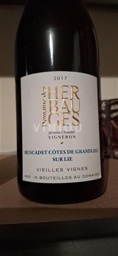 Údolí Loiry Muscadet-côtes-de-grand-lieu Domaine S Herbauges Vieilles Vignes 2017