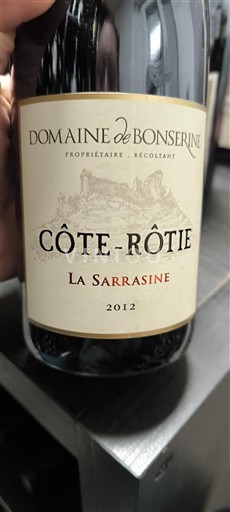 Rhône Valley Côte-Rôtie Domaine Bonserine La Sarrasine 2012