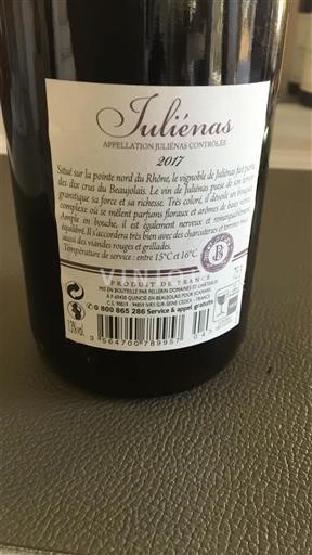 Beaujolais Juliénas Antoine Barrier 2017