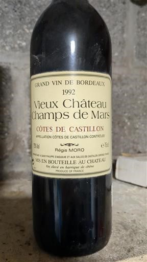 Bordeaux Castillon-côtes-de-bordeaux Château Vieux Château Champs de Mars 1992